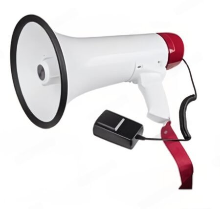 High-Power Megaphone with Built-in Siren & USB Support – Large Portable Loudspeaker for Public Address & Emergency Use