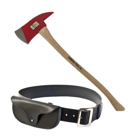 Fire Axe with Wooden Handle & Belt Pouch – Heavy-Duty Steel Blade for Fire Safety