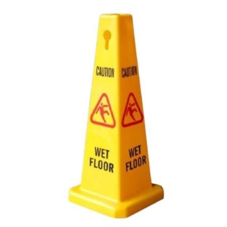 Yellow Polypropylene Wet Floor Caution Safety Sign Cone