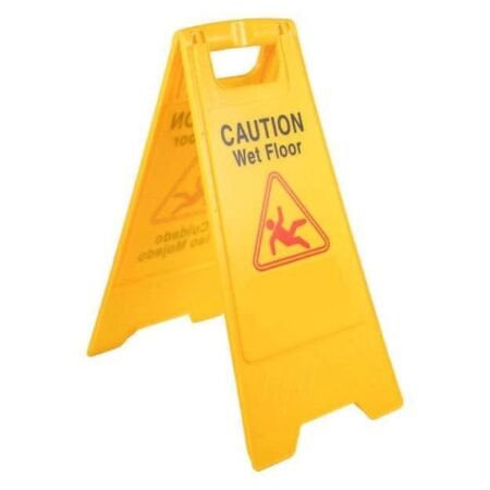 Yellow Plastic Frame Wet Floor Caution Safety Sign